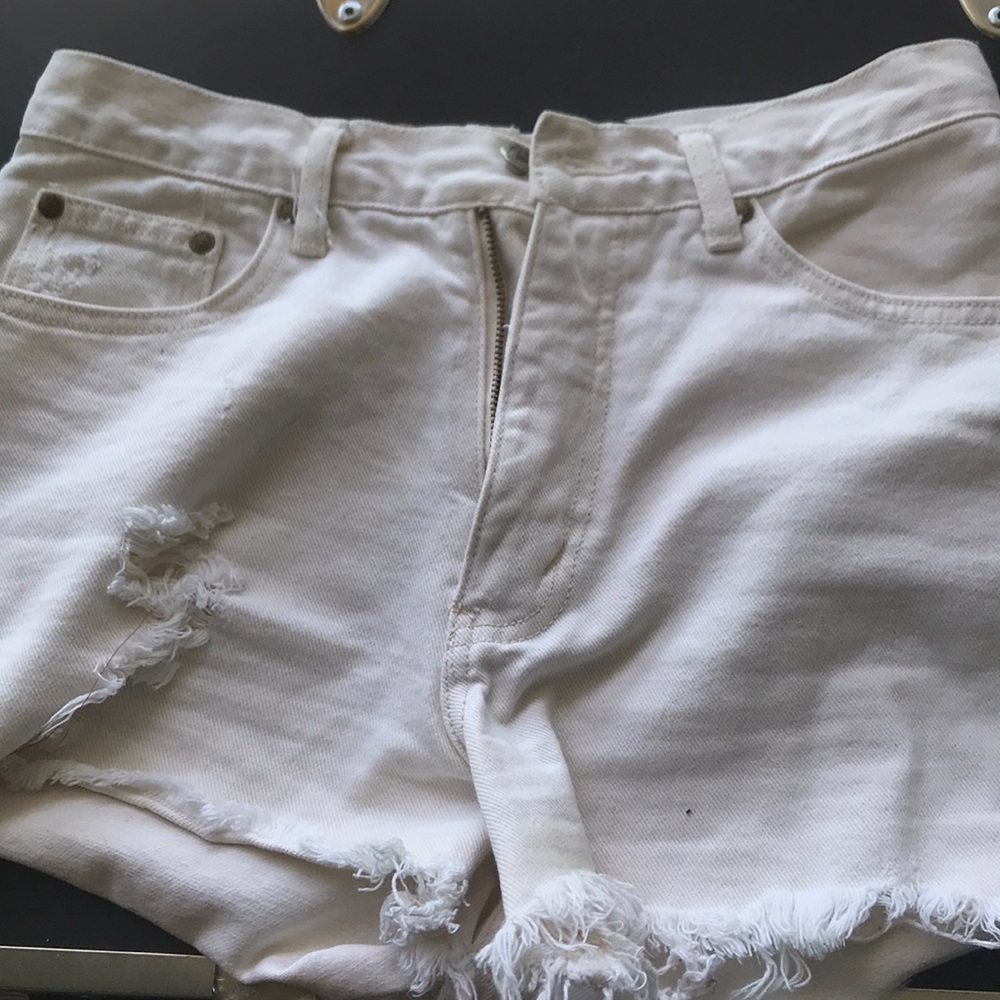 Vintage American Eagle Cream cut-offs